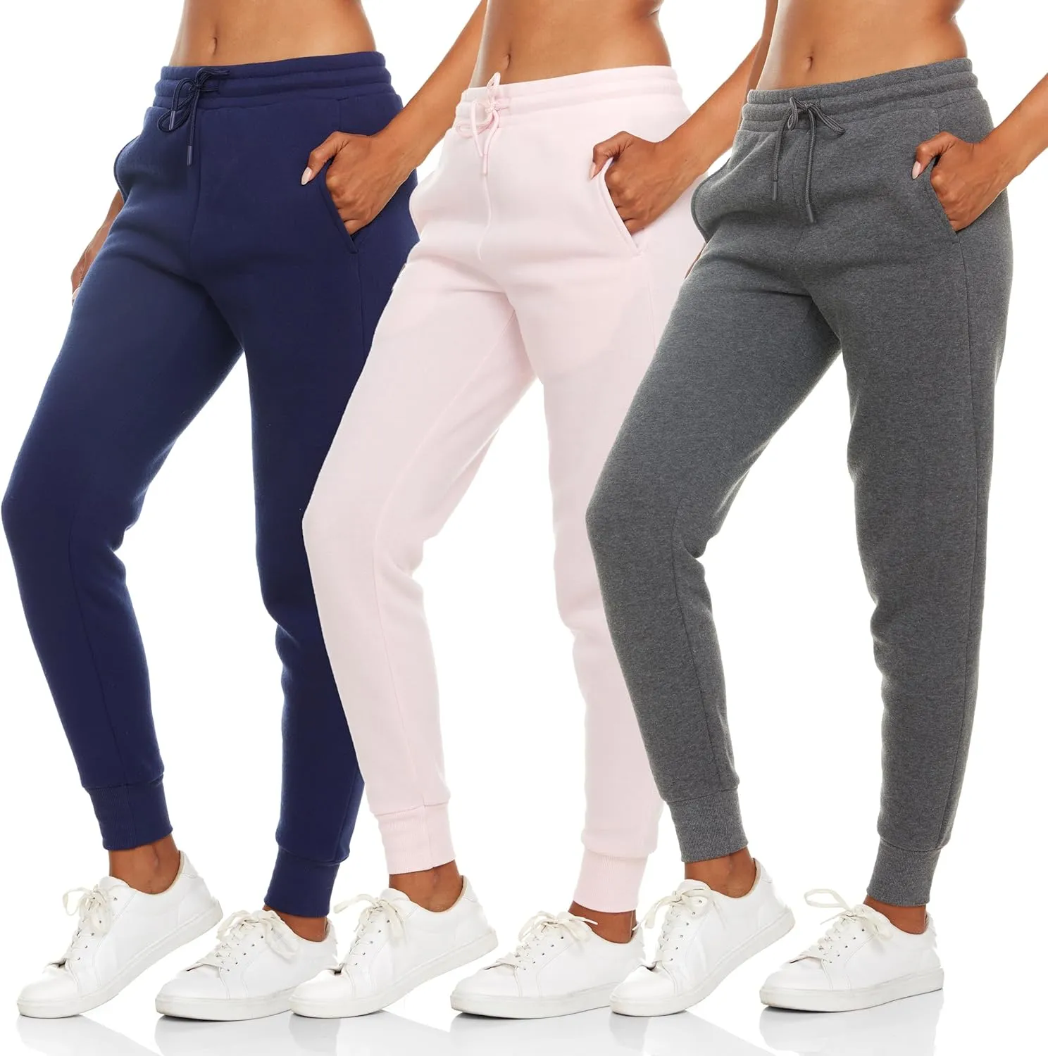 BottomLine 3 Pack Sweatpants Women, Comfortable Womens Sweatpants, Fleece Womens Joggers (Available in Plus)