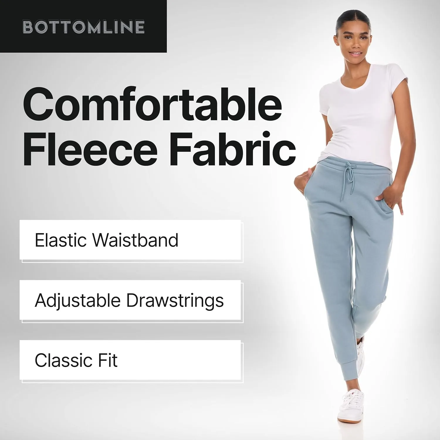 BottomLine 3 Pack Sweatpants Women, Comfortable Womens Sweatpants, Fleece Womens Joggers (Available in Plus)