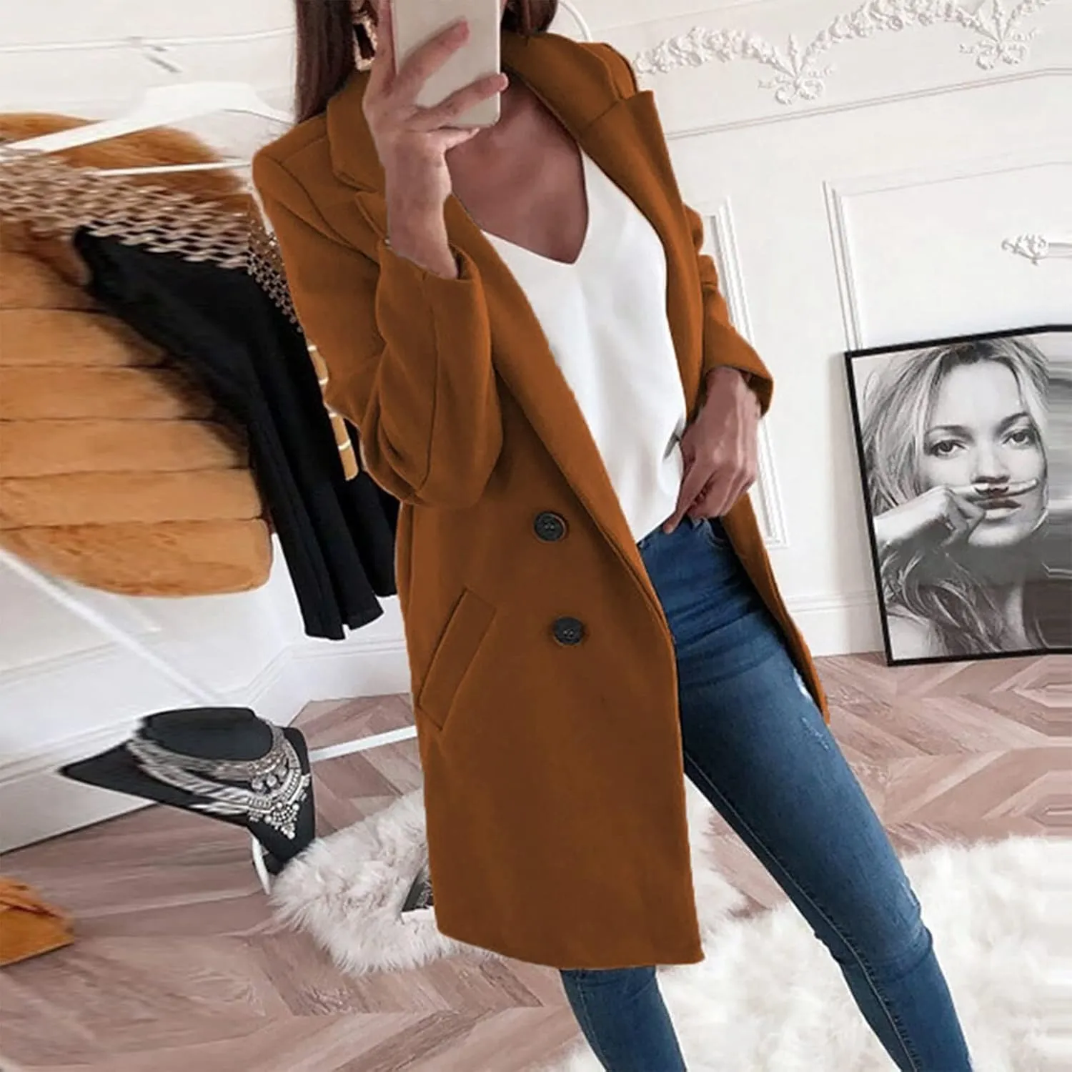 Business Casual Blazers & Tops - Women's Trench Coat Jackets