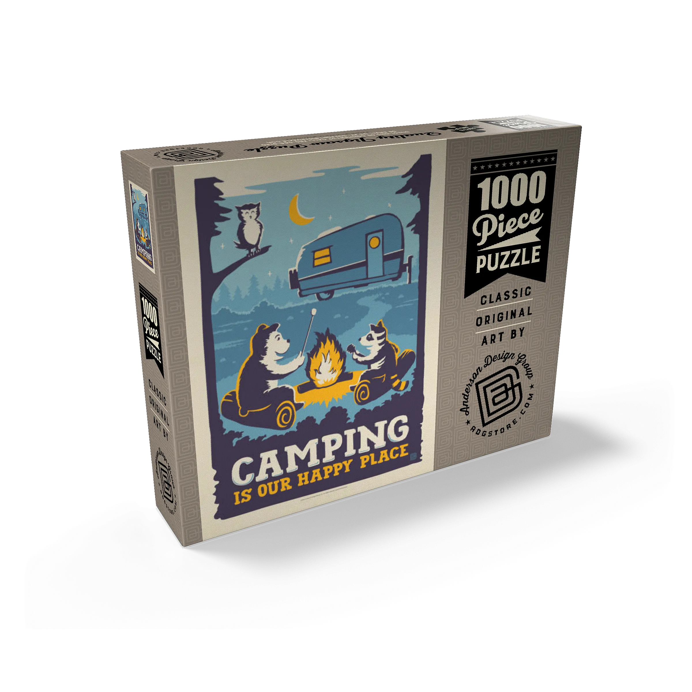 Camping Is Our Happy Place! (Cartoon Critters), Vintage Poster