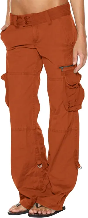 Cargo Pants for Women Mid Rise Pockets Baggy Trousers Loose Lightweight Hiking Pants Y2K Fashion Boyfriend Streetwear Pants