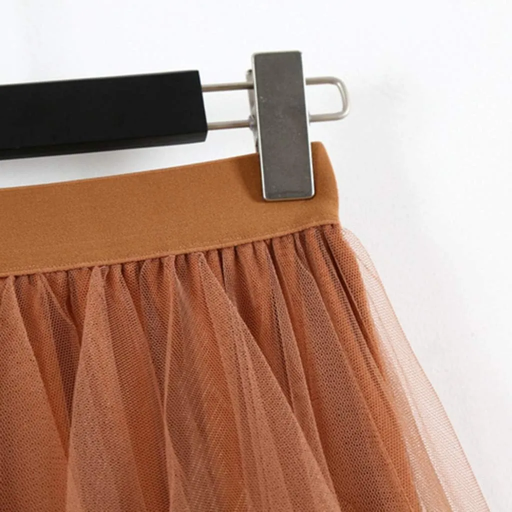 Casual Womens Comfortable High Waist Pleated Tutu Skirt Ladies Midi Skirt Womens Jean Skirt
