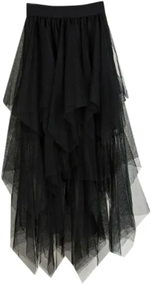 Casual Womens Comfortable High Waist Pleated Tutu Skirt Ladies Midi Skirt Womens Jean Skirt