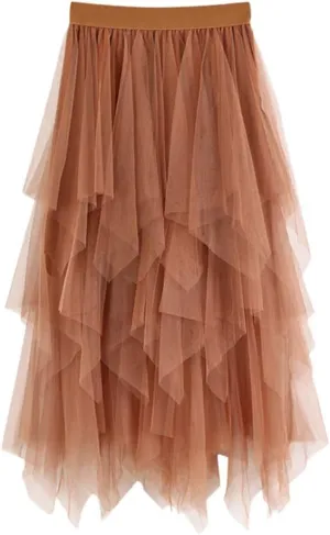 Casual Womens Comfortable High Waist Pleated Tutu Skirt Ladies Midi Skirt Womens Jean Skirt
