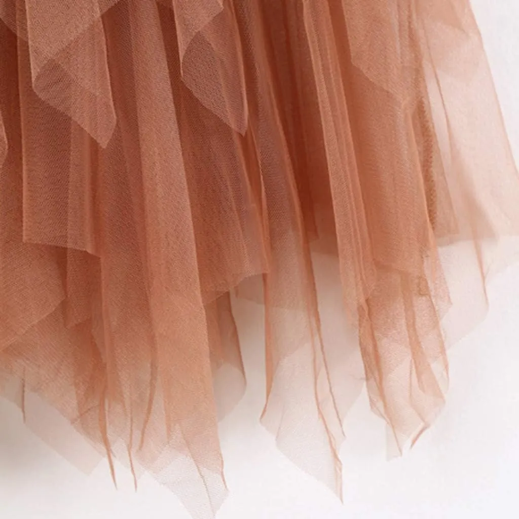Casual Womens Comfortable High Waist Pleated Tutu Skirt Ladies Midi Skirt Womens Jean Skirt