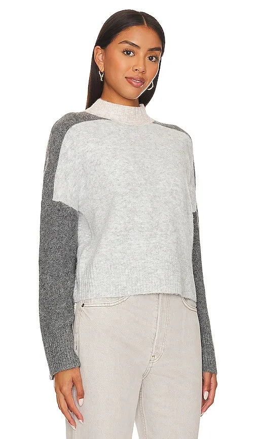 Central Park West Bobbie Colorblock Turtleneck in Grey