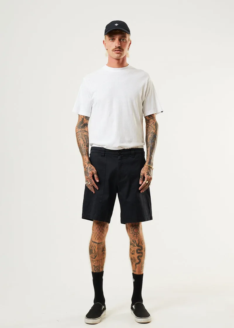 Chess Club Hemp Relaxed Shorts in Black