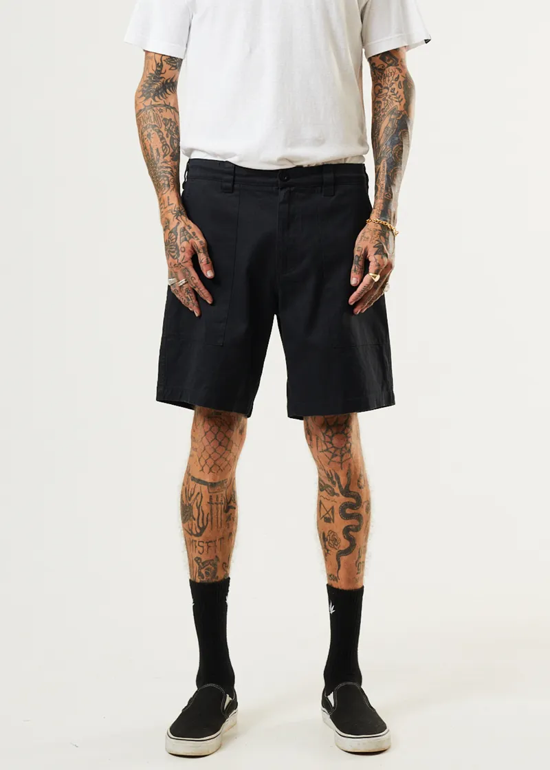 Chess Club Hemp Relaxed Shorts in Black