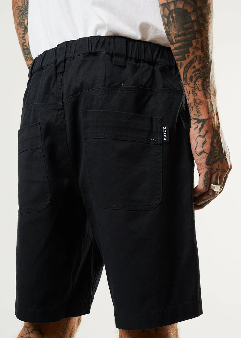 Chess Club Hemp Relaxed Shorts in Black