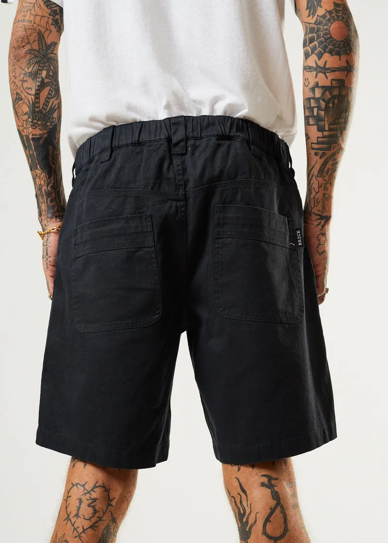 Chess Club Hemp Relaxed Shorts in Black