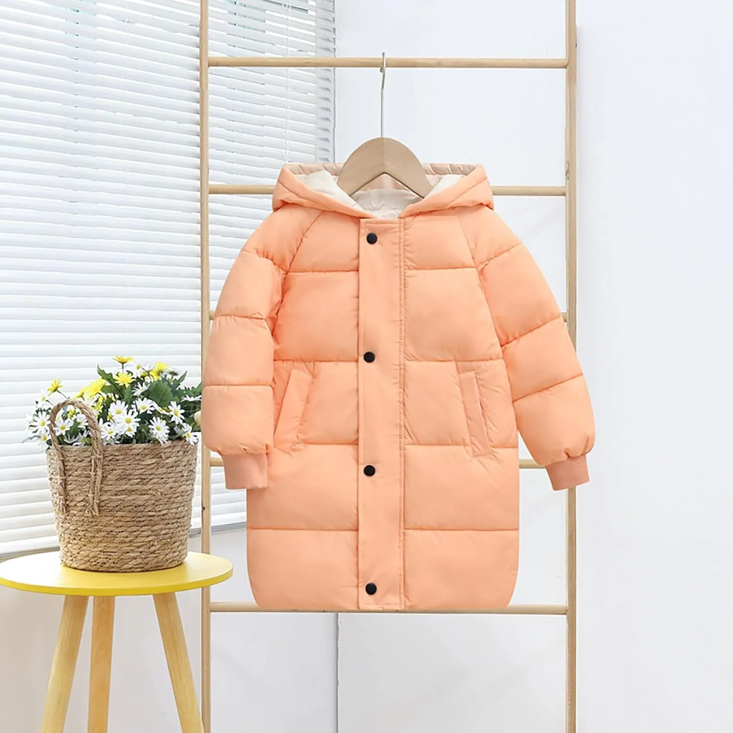 Children's Down Padded Jacket Long Cotton Padded Jacket Childrens Padded Jacket Girls Winter Coats Toddler Girl Coats 4t