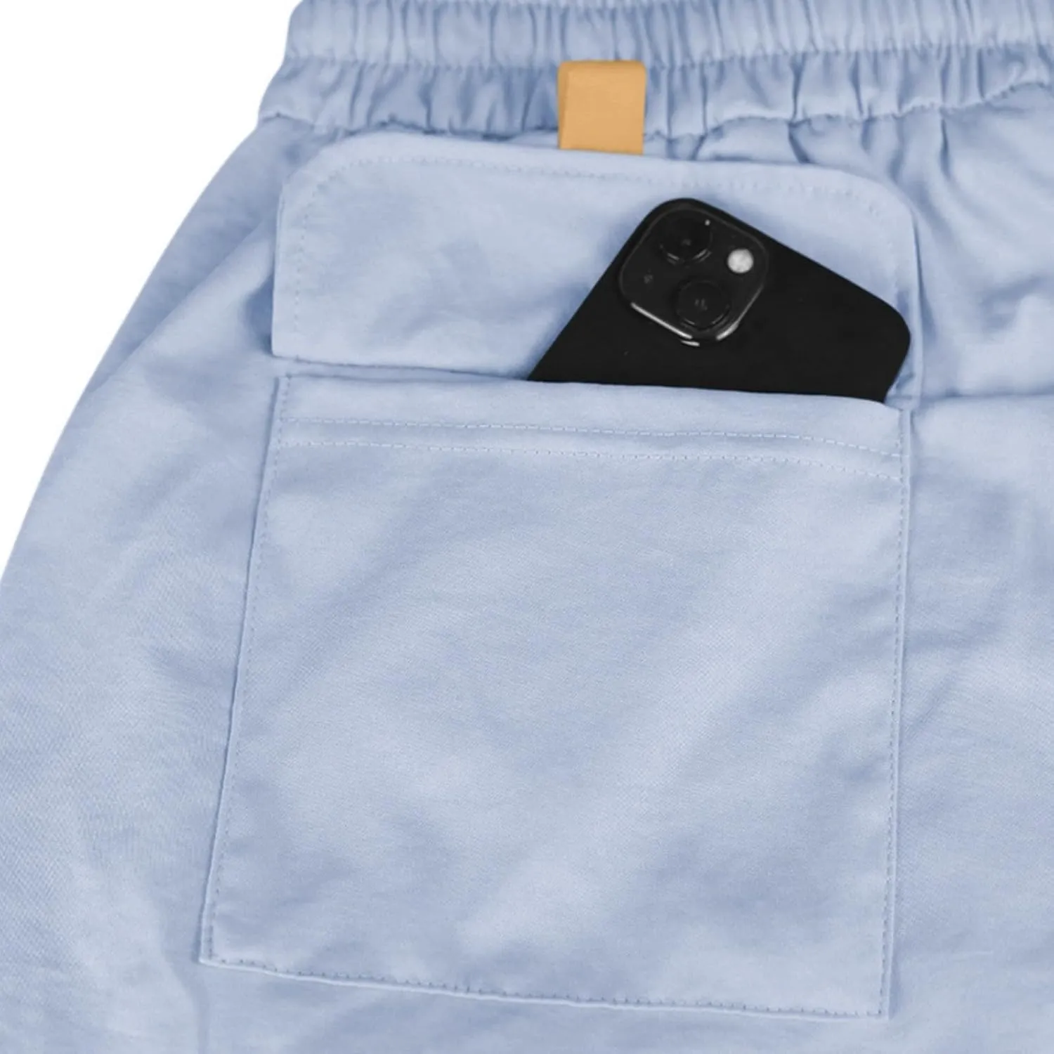 Chino Cargo Shorts for Men Elastic Waist Drawstring Loose Fishing Hiking Long Shorts Work Lounge Pants with Pockets