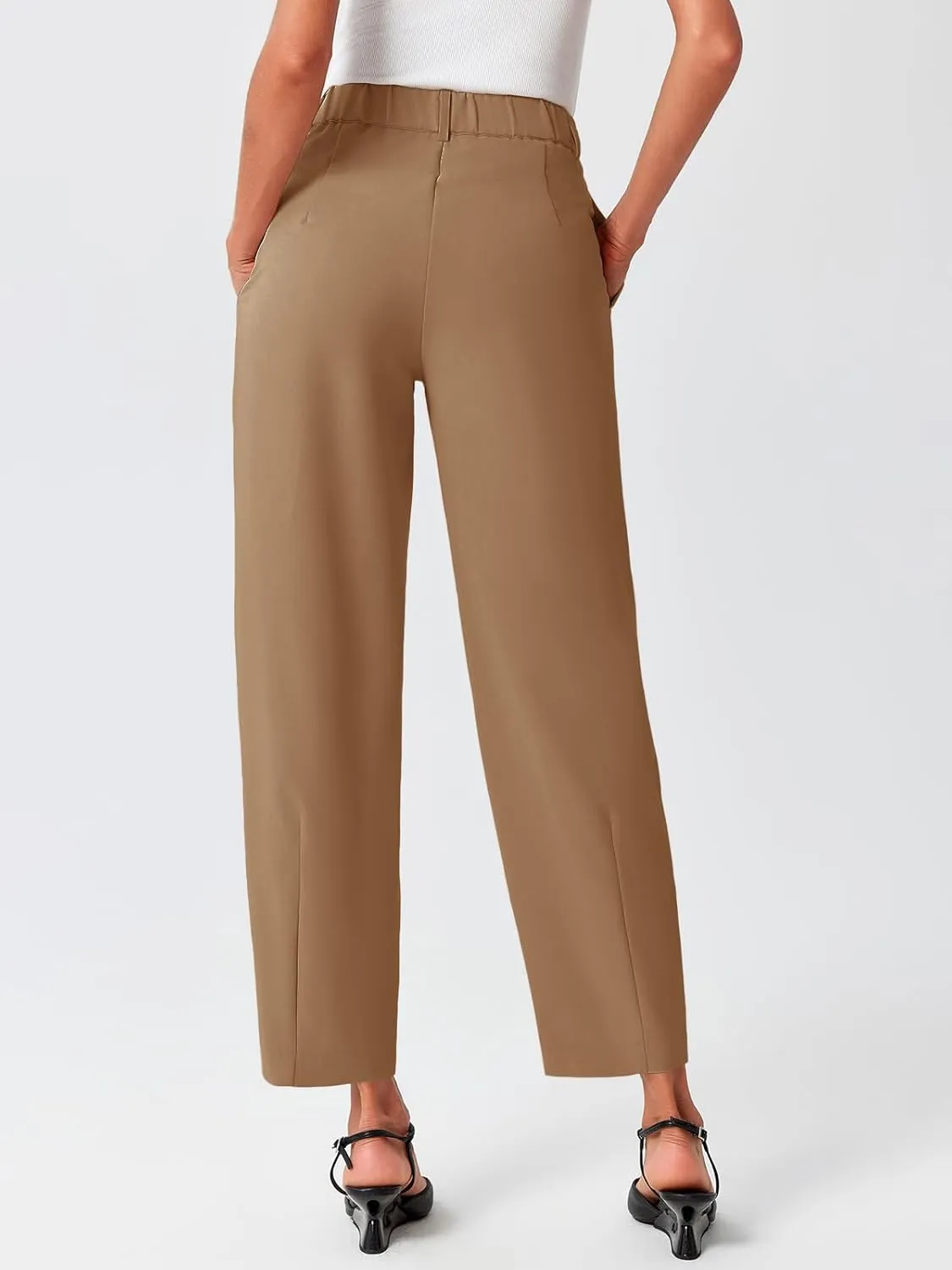 Cicy Bell Womens Work Dress Pants High Waited Pleated Straight Leg Casual Trousers with Pockets