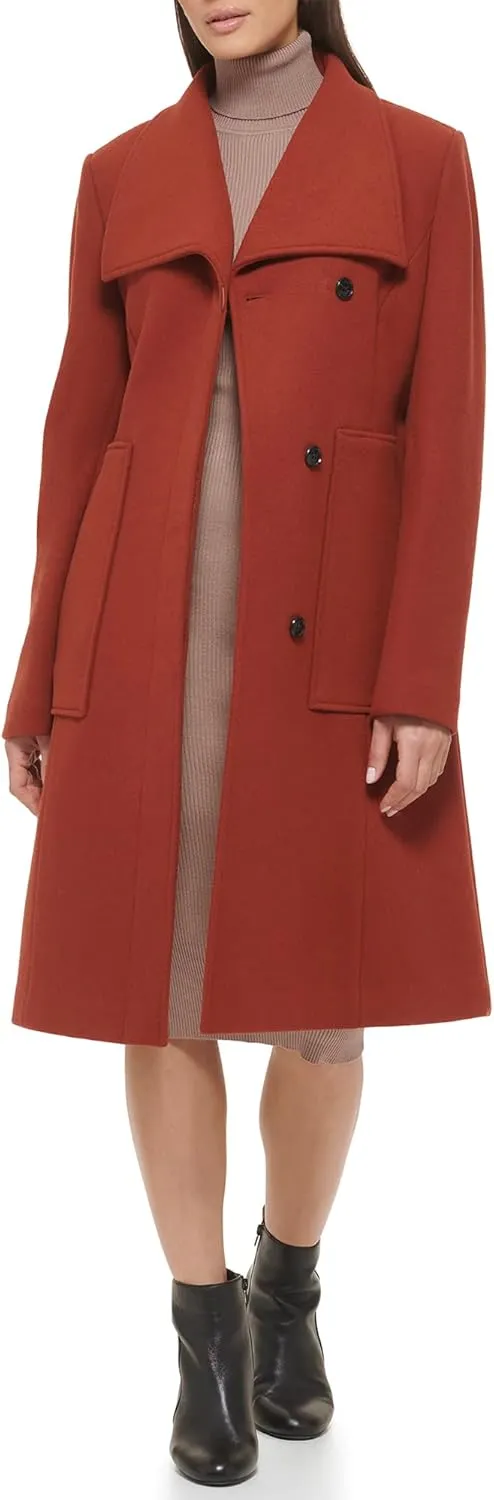 Cole Haan Women's Belted Coat Wool with Cuff Details