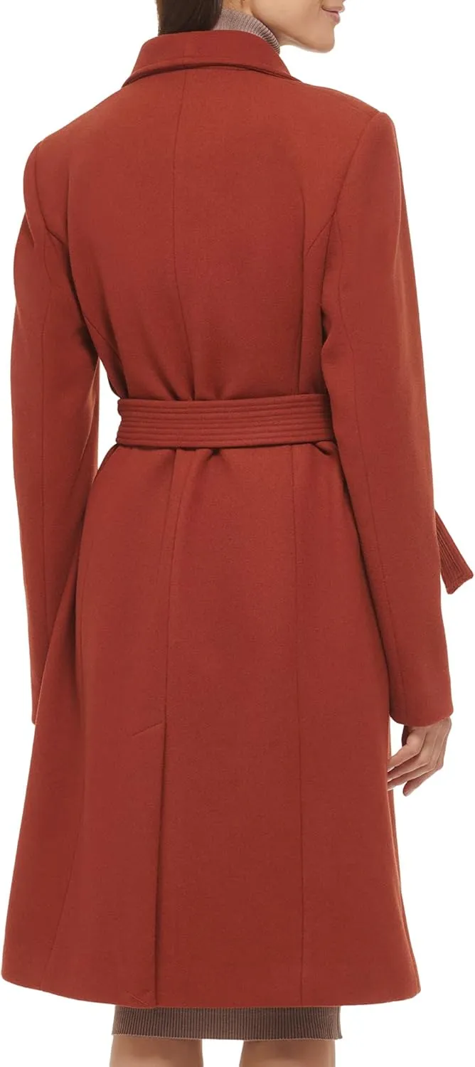 Cole Haan Women's Belted Coat Wool with Cuff Details