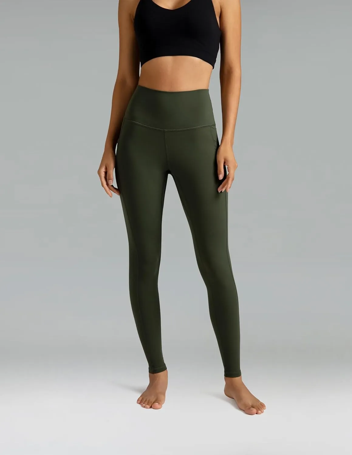 Colorfulkoala Women's High Waisted Leggings 28" Inseam Full Length Workout Yoga Pants with Pockets