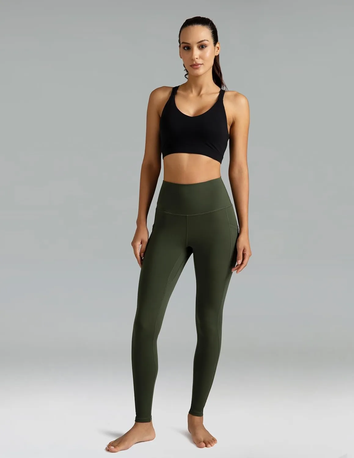Colorfulkoala Women's High Waisted Leggings 28" Inseam Full Length Workout Yoga Pants with Pockets