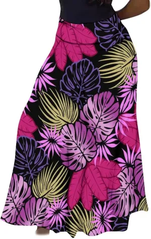Comfortable High-Waisted Maxi Polynesian Woman Skirt Custom Samoan Club Chic Summer Half Skirt