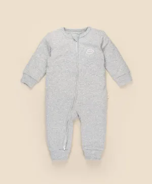 Comfy Baby Zip Growsuit - Heather grey