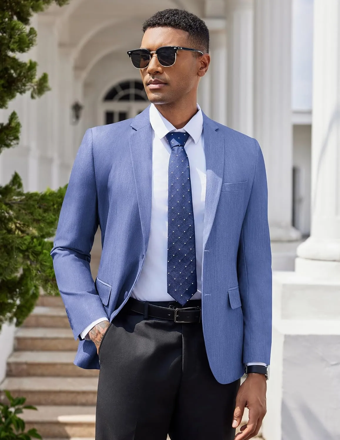 COOFANDY Mens Casual Blazer Slim Fit Suit Jacket Two Button Lightweight Sport Coat