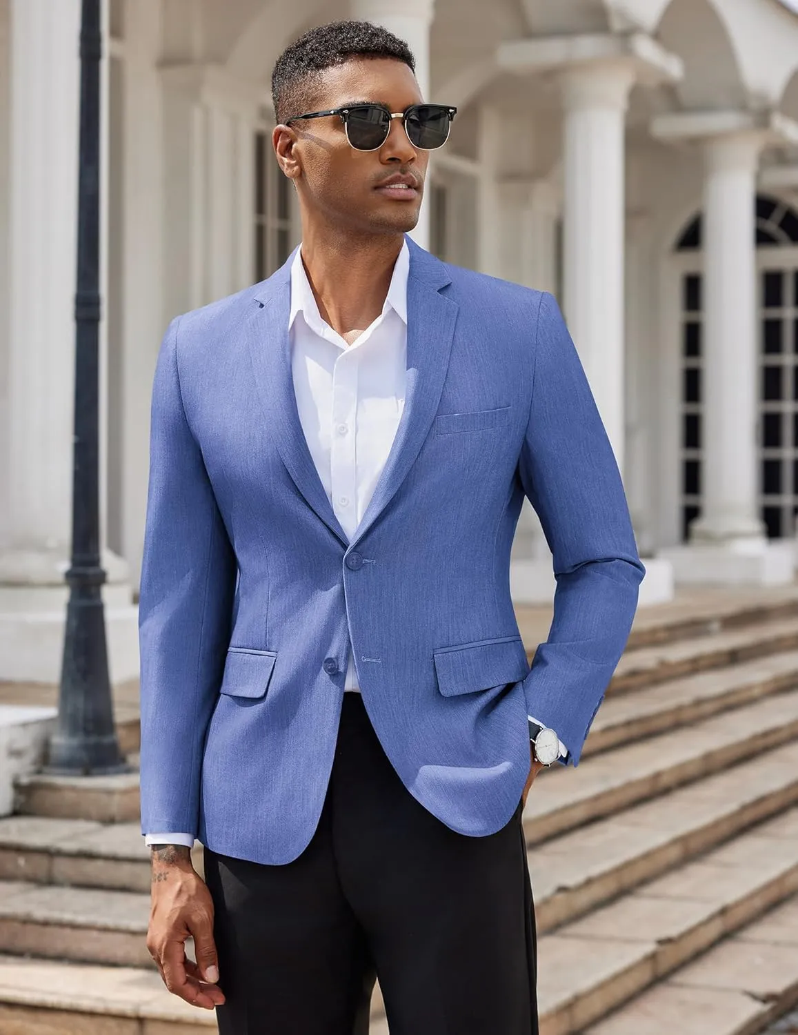 COOFANDY Mens Casual Blazer Slim Fit Suit Jacket Two Button Lightweight Sport Coat