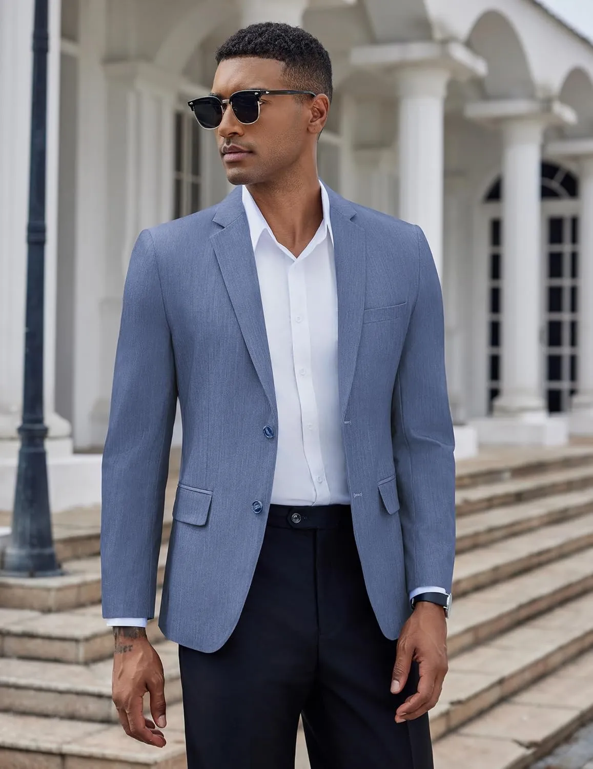 COOFANDY Mens Casual Blazer Slim Fit Suit Jacket Two Button Lightweight Sport Coat