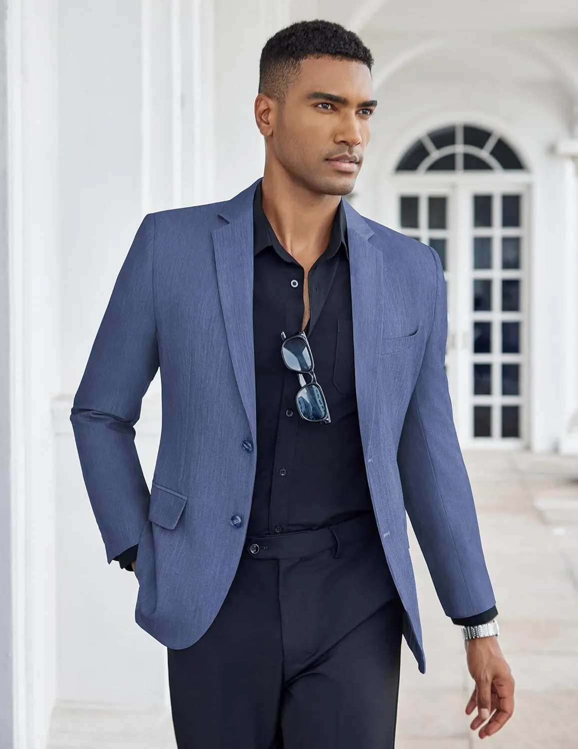 COOFANDY Mens Casual Blazer Slim Fit Suit Jacket Two Button Lightweight Sport Coat