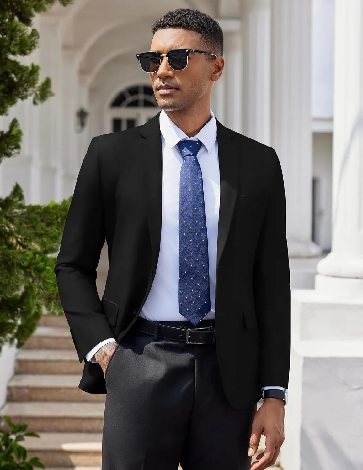 COOFANDY Mens Casual Blazer Slim Fit Suit Jacket Two Button Lightweight Sport Coat