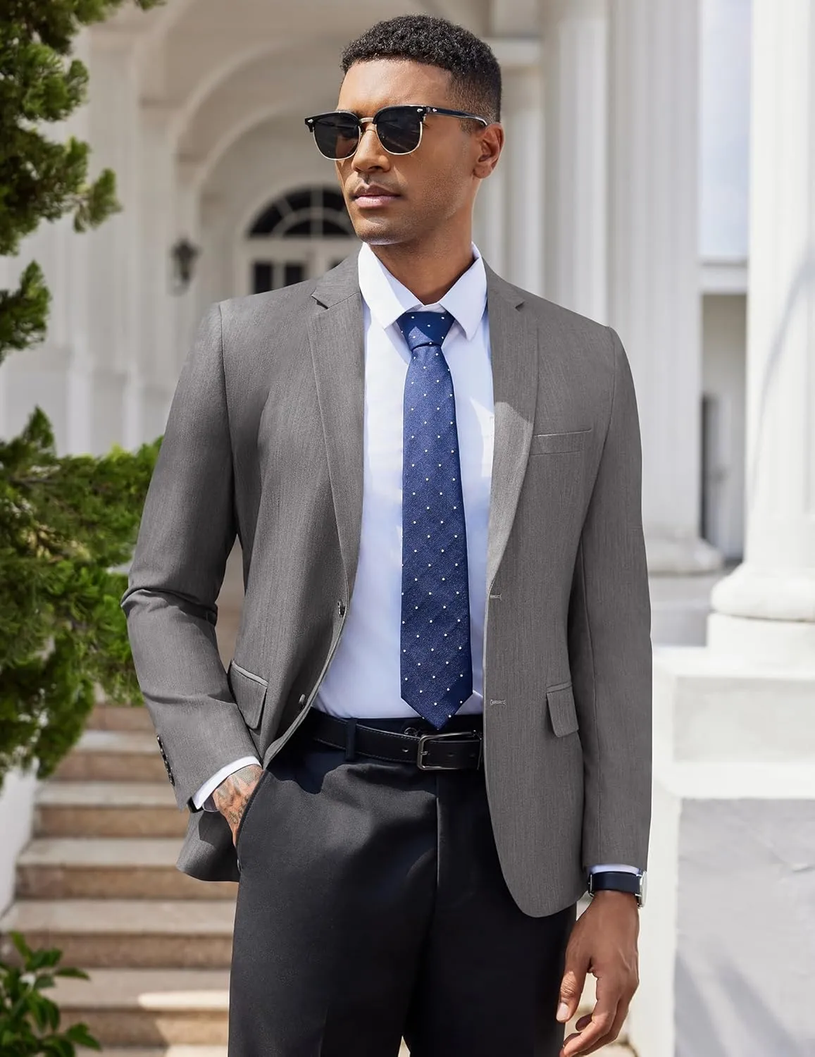 COOFANDY Mens Casual Blazer Slim Fit Suit Jacket Two Button Lightweight Sport Coat