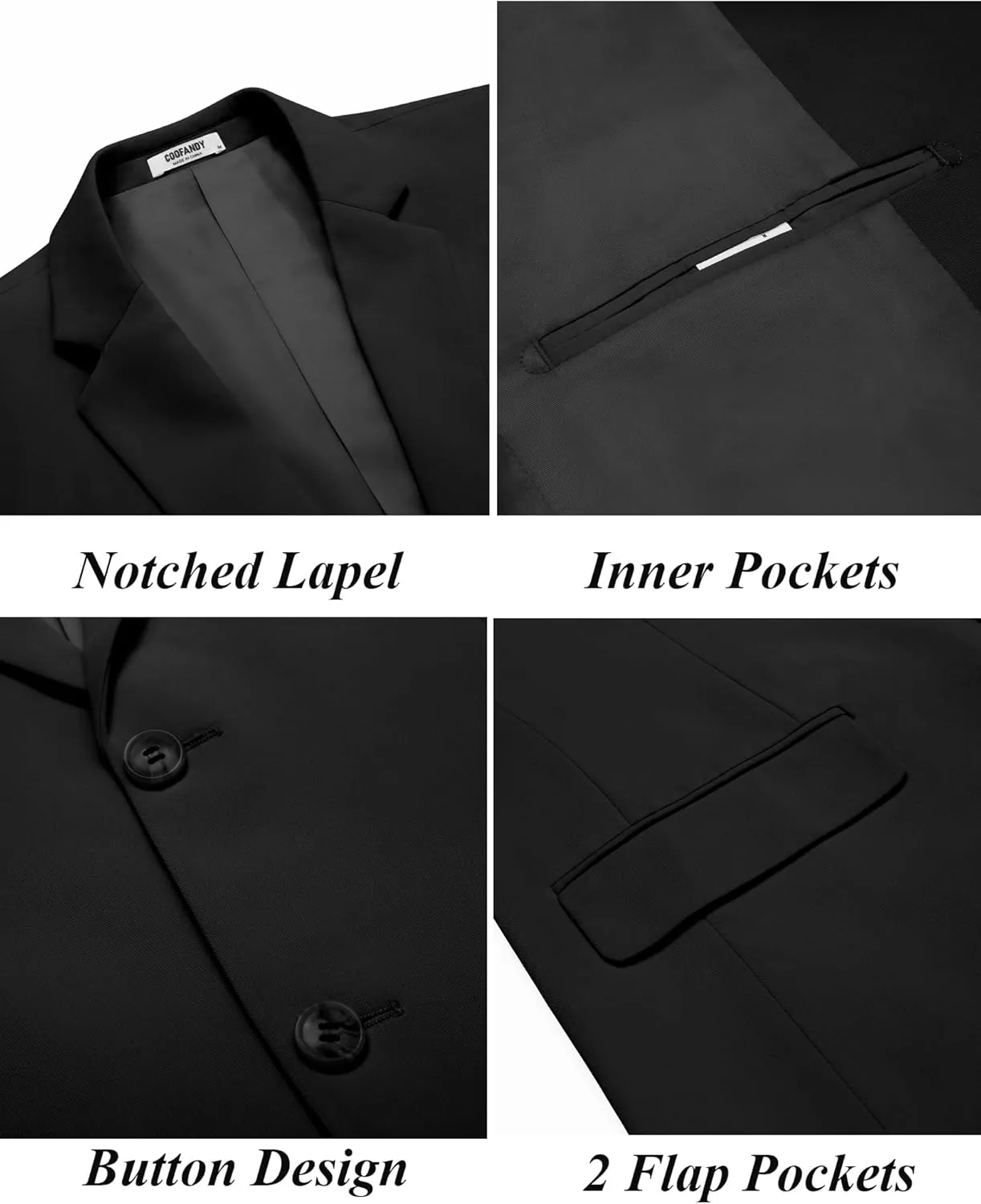 COOFANDY Mens Casual Blazer Slim Fit Suit Jacket Two Button Lightweight Sport Coat