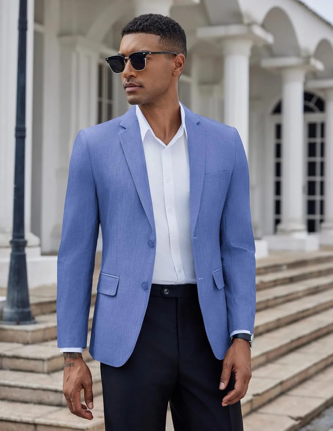 COOFANDY Mens Casual Blazer Slim Fit Suit Jacket Two Button Lightweight Sport Coat