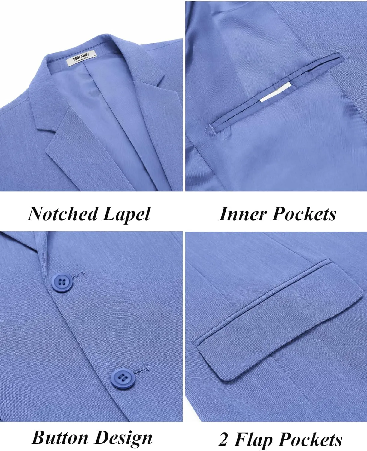COOFANDY Mens Casual Blazer Slim Fit Suit Jacket Two Button Lightweight Sport Coat