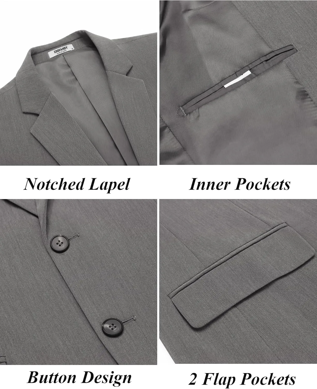 COOFANDY Mens Casual Blazer Slim Fit Suit Jacket Two Button Lightweight Sport Coat