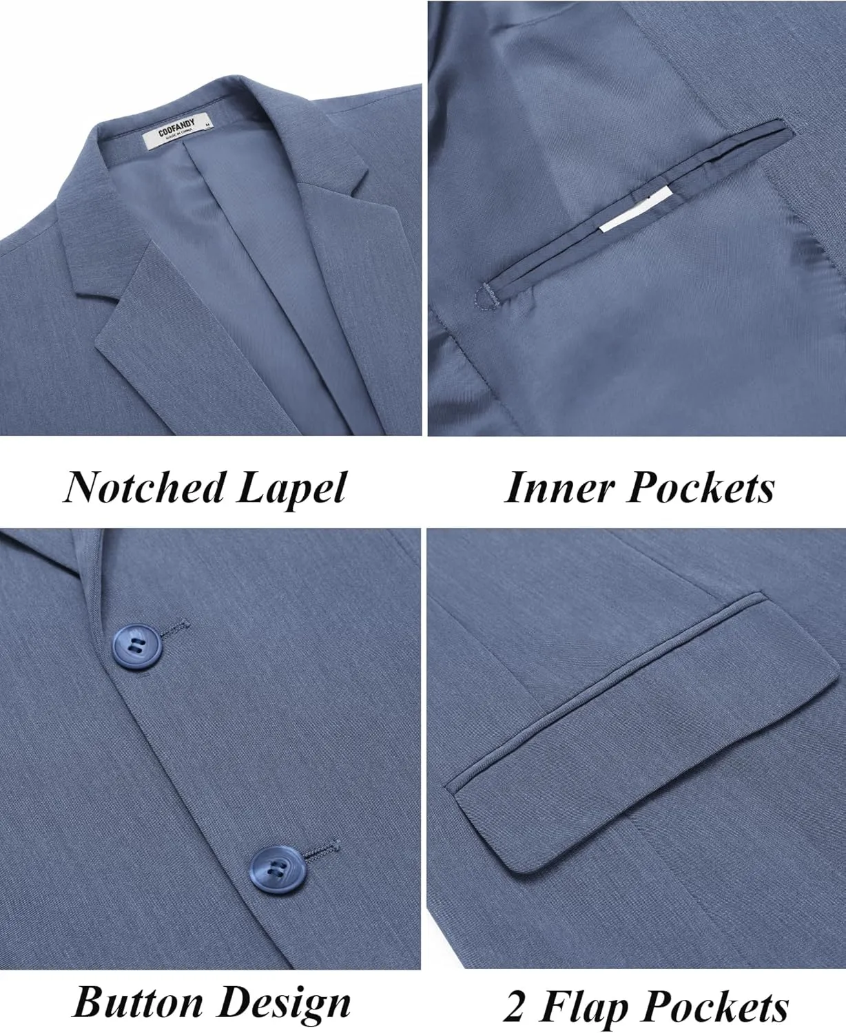 COOFANDY Mens Casual Blazer Slim Fit Suit Jacket Two Button Lightweight Sport Coat