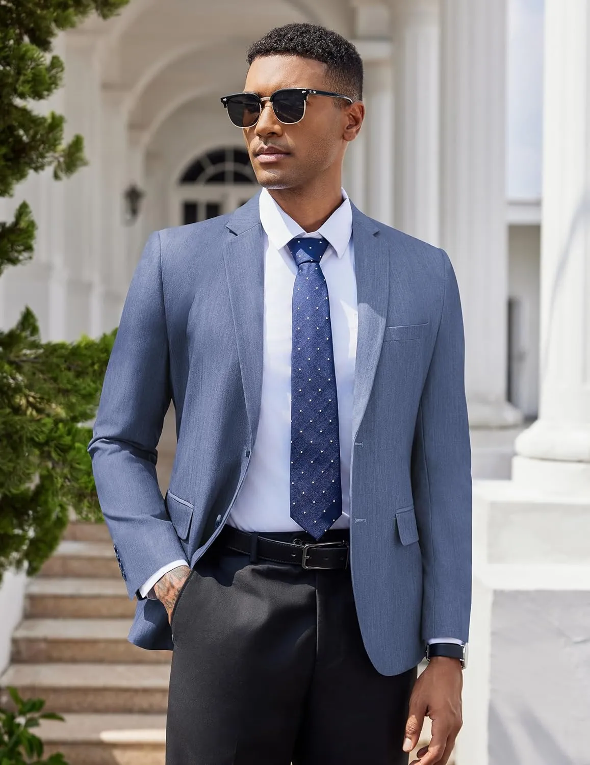 COOFANDY Mens Casual Blazer Slim Fit Suit Jacket Two Button Lightweight Sport Coat