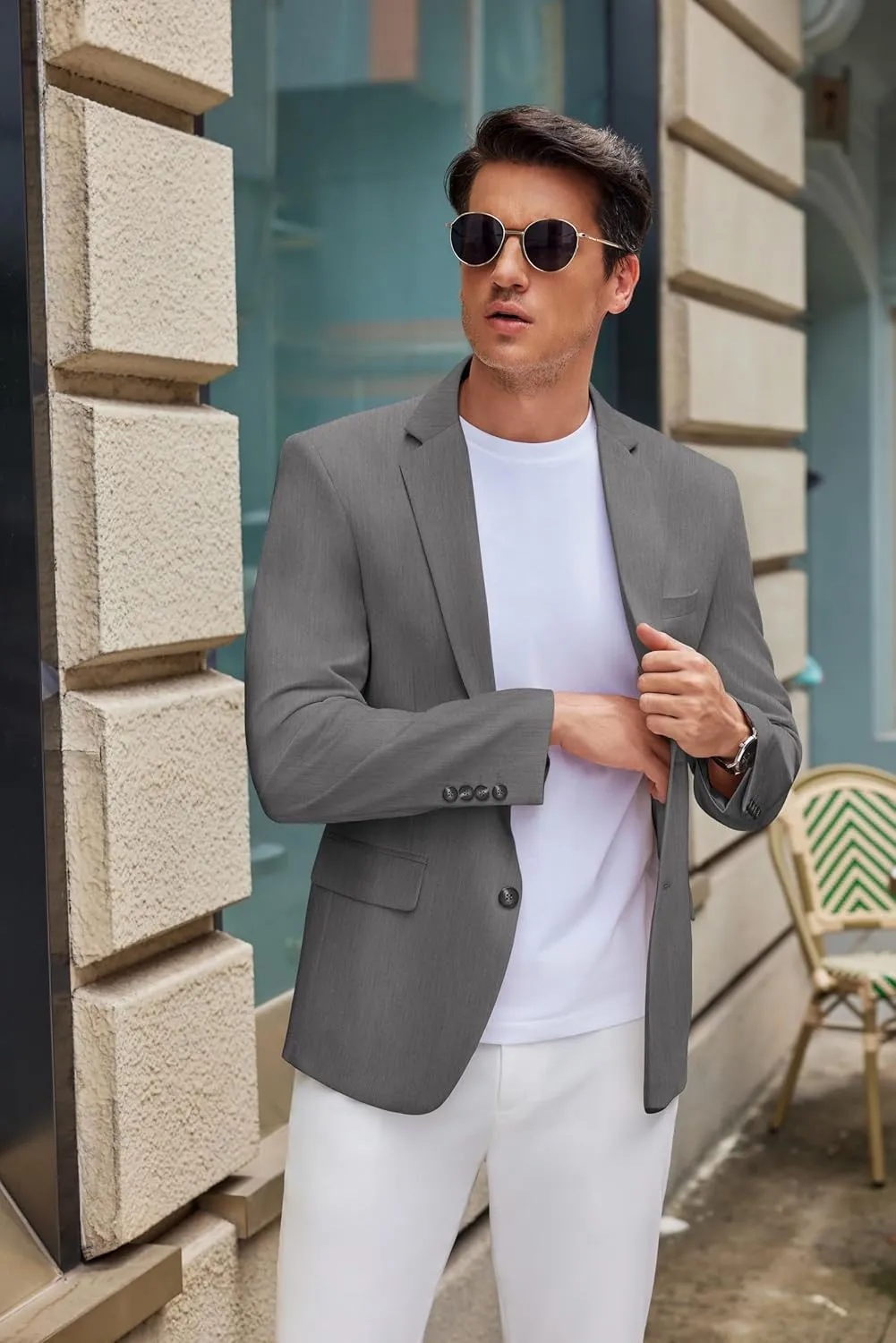 COOFANDY Mens Casual Blazer Slim Fit Suit Jacket Two Button Lightweight Sport Coat