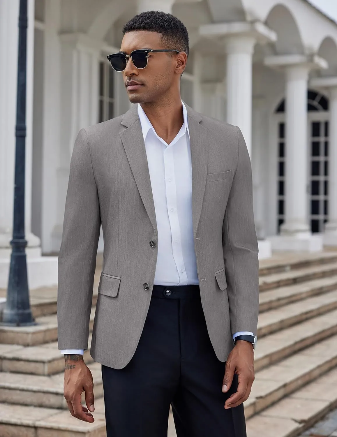 COOFANDY Mens Casual Blazer Slim Fit Suit Jacket Two Button Lightweight Sport Coat