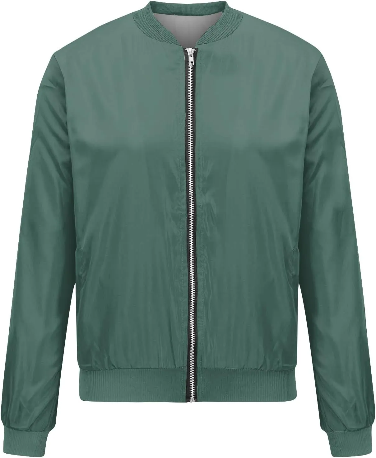 COTECRAM Bomber Jacket Women 2024 Causal Floral Zip Up Coats Long Sleeve Stand Collar Fall Jackets Lightweight Outerwear Tops