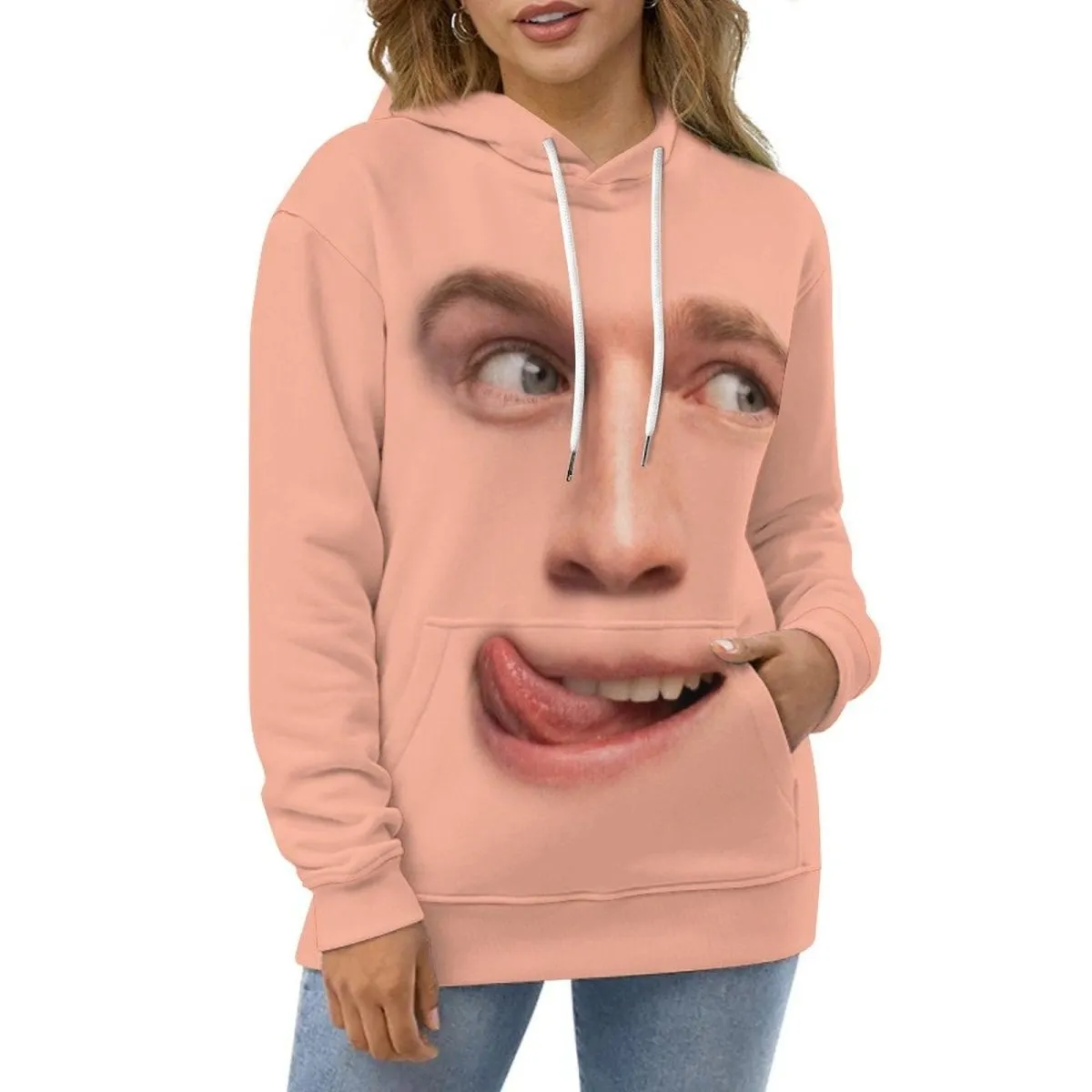 Custom Face Hoodie Unisex Design Your Facial Features Loose Hoodie Top Outfits