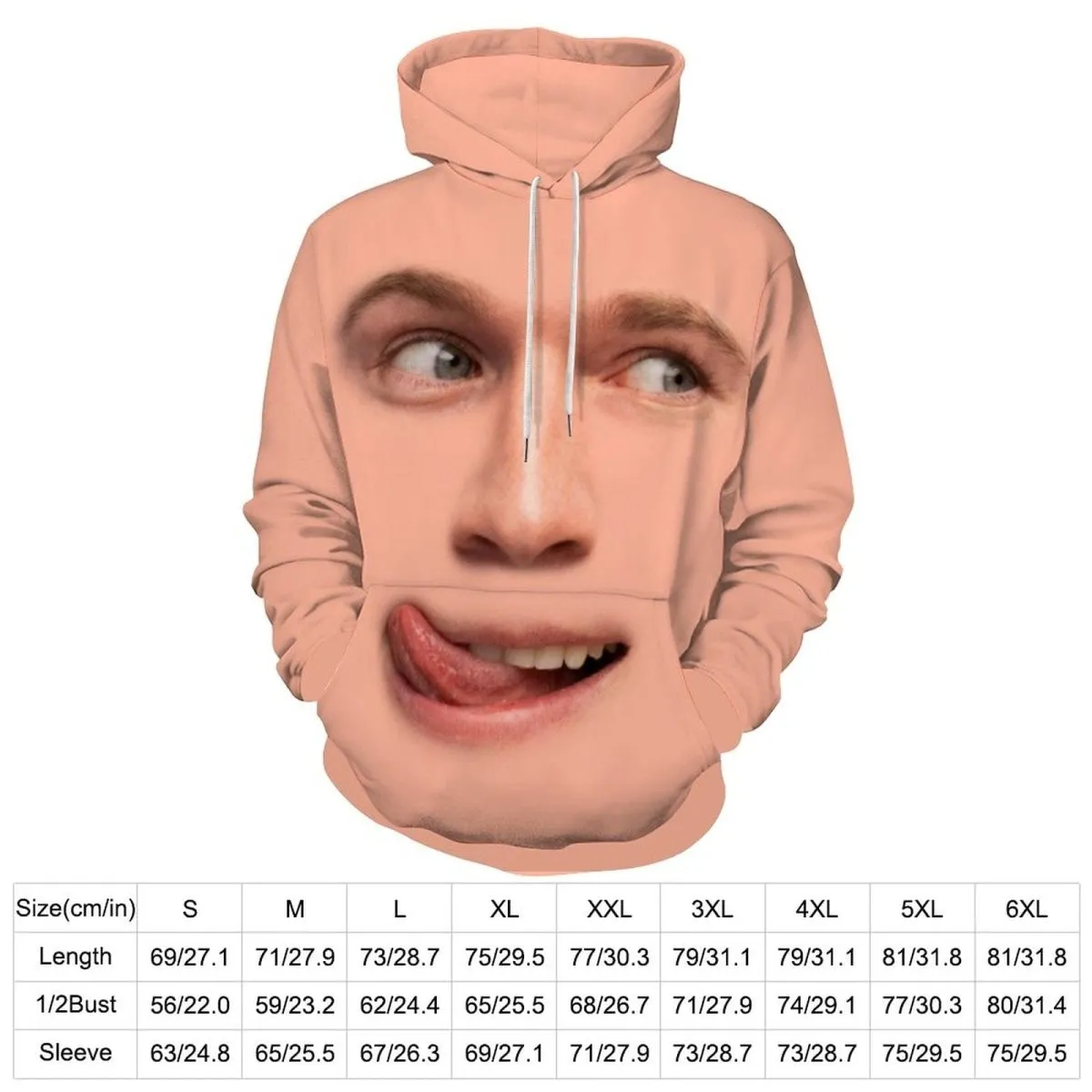 Custom Face Hoodie Unisex Design Your Facial Features Loose Hoodie Top Outfits