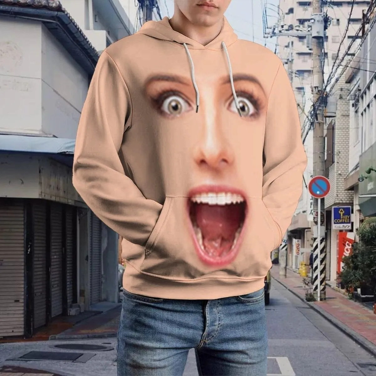 Custom Face Hoodie Unisex Design Your Facial Features Loose Hoodie Top Outfits