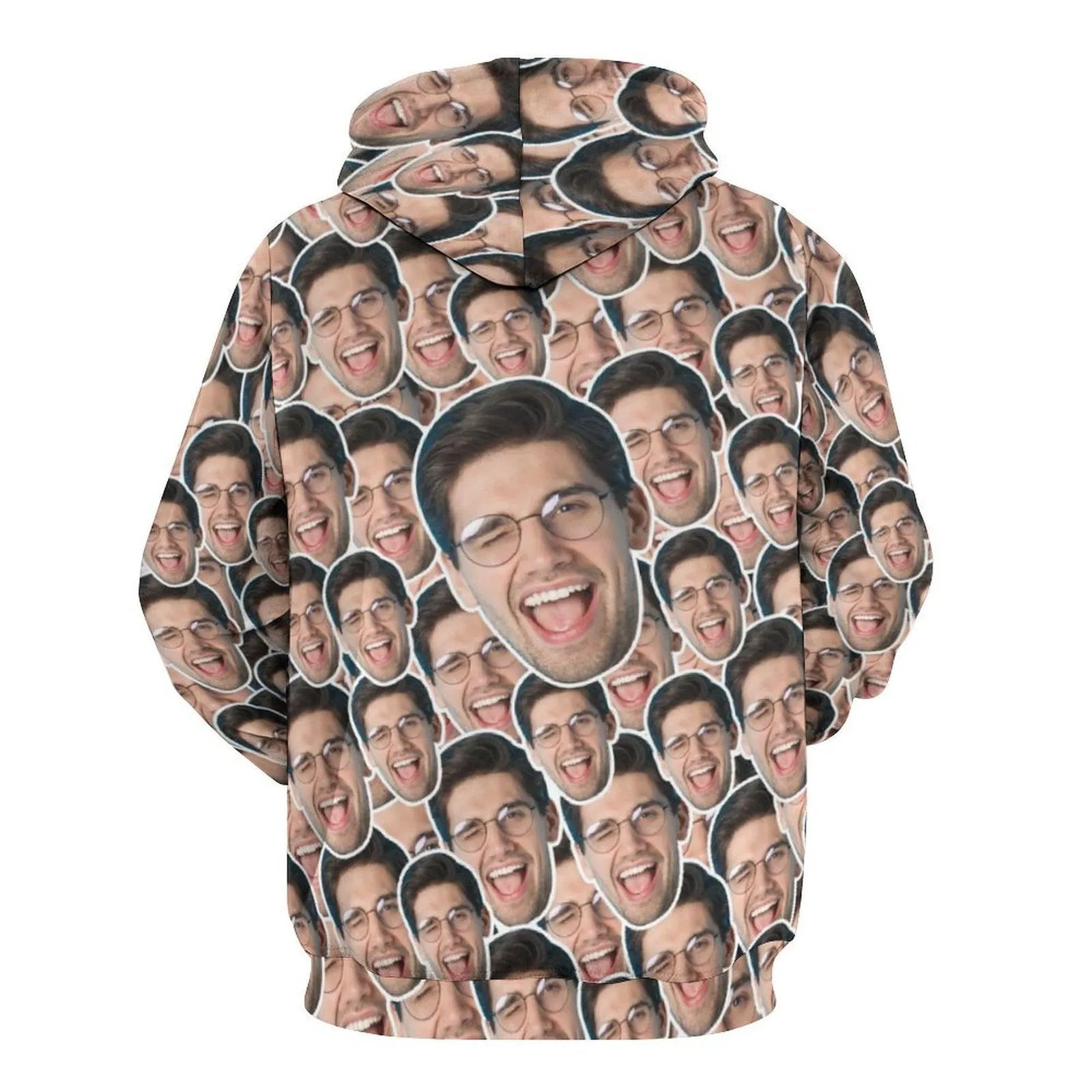 Custom Face Outline Unisex Hoodie Personalized Photo Loose Pullover Hoodie