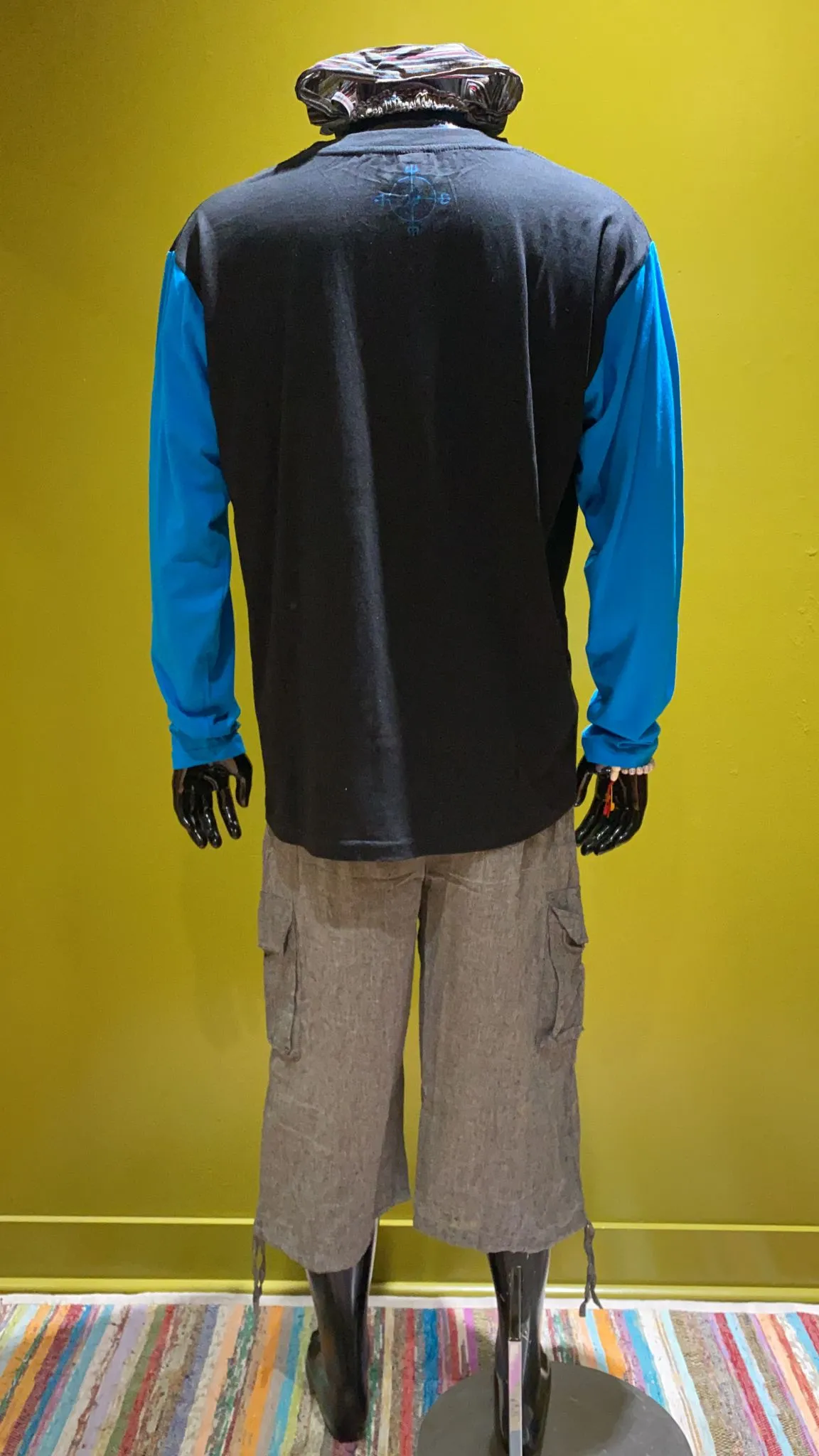 Dancing Shiva Painted Cotton Long-Sleeve Tee Shirt