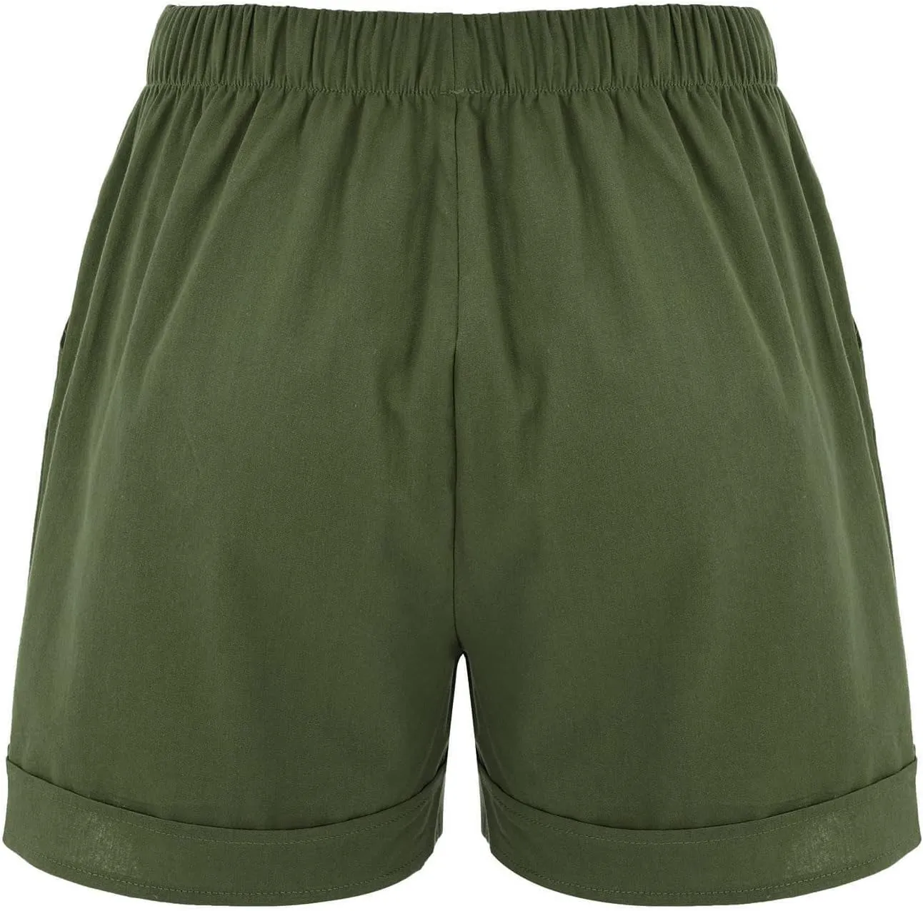 DASAYO Summer Casual Wide Leg Shorts for Women Drawstring Elastic Waist Pocketed Short Solid Color Loose Fitt Trendy Trousers