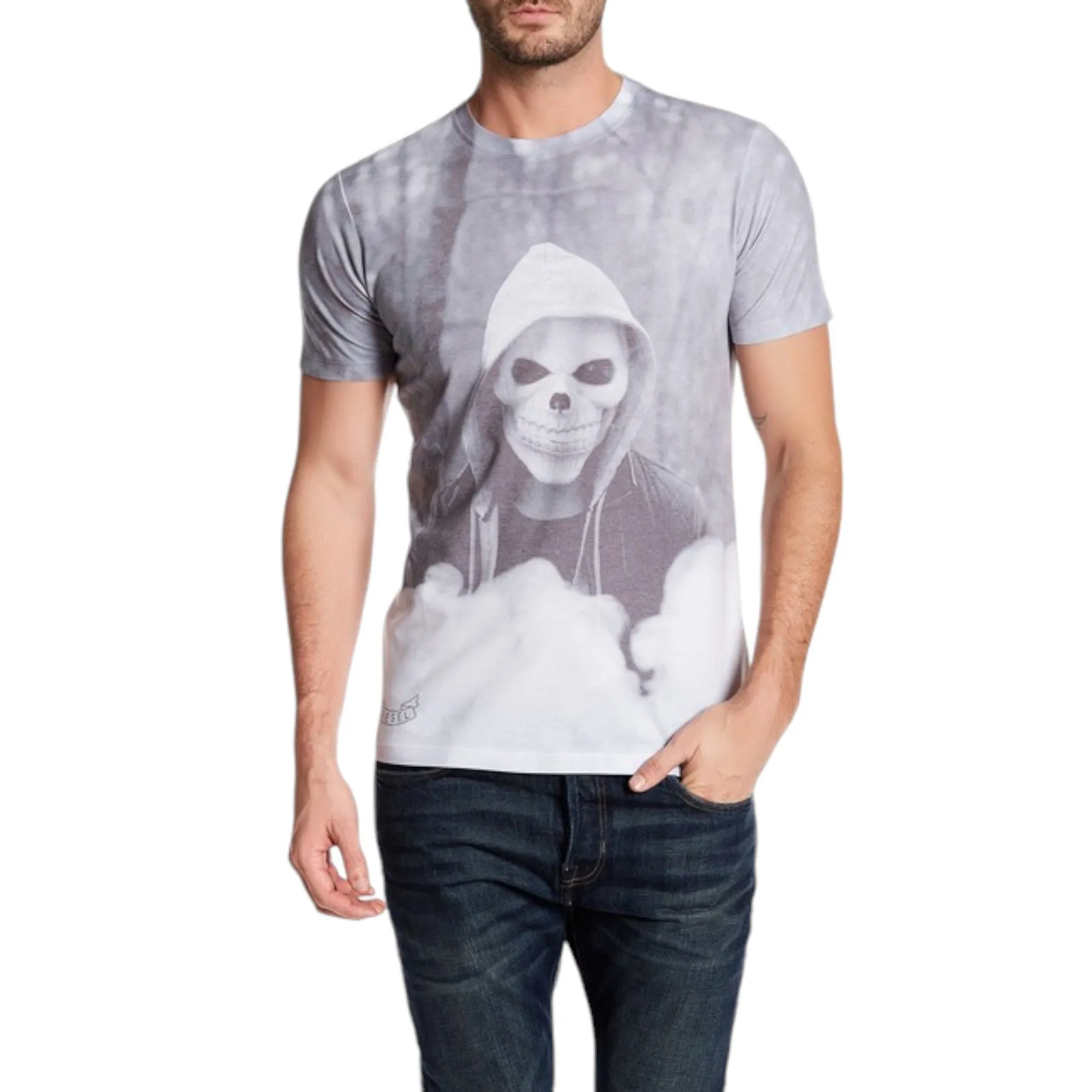 DIESEL T Architetto 0DAJI Mens T-shirt Short Sleeves Crew Neck Summer Grey Tees