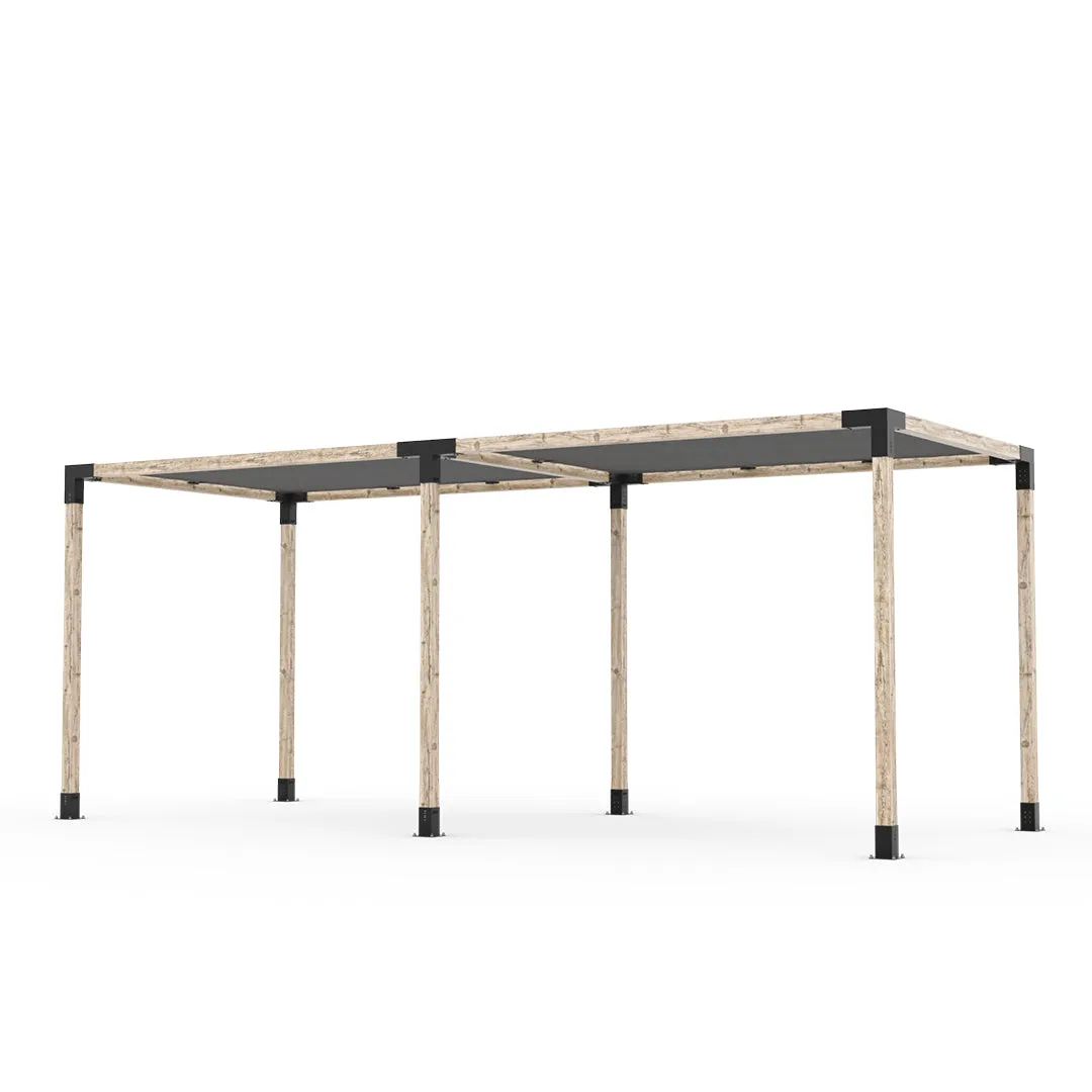Double Pergola Kit with 2 SHADE SAILS for 4x4 Wood Posts