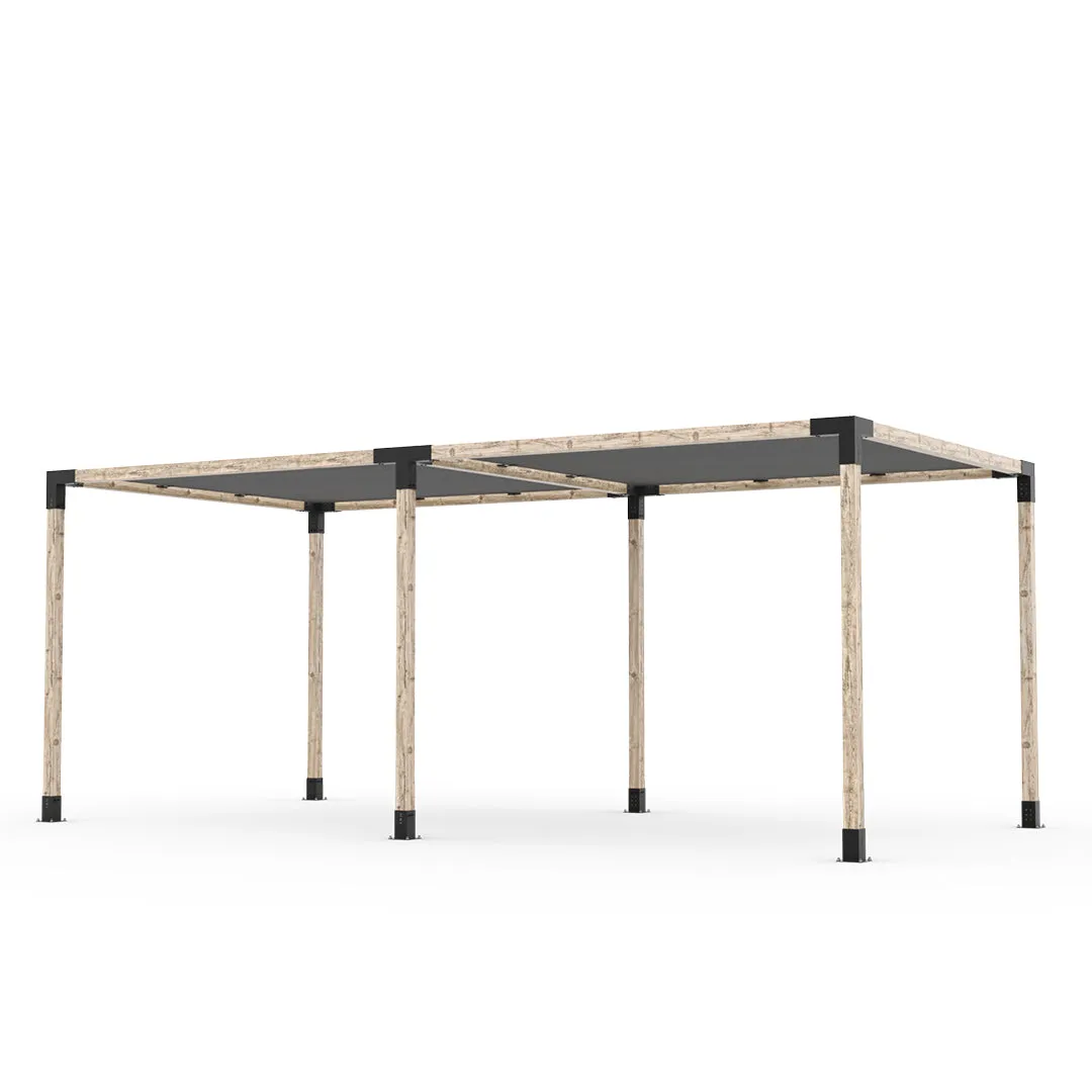 Double Pergola Kit with 2 SHADE SAILS for 4x4 Wood Posts