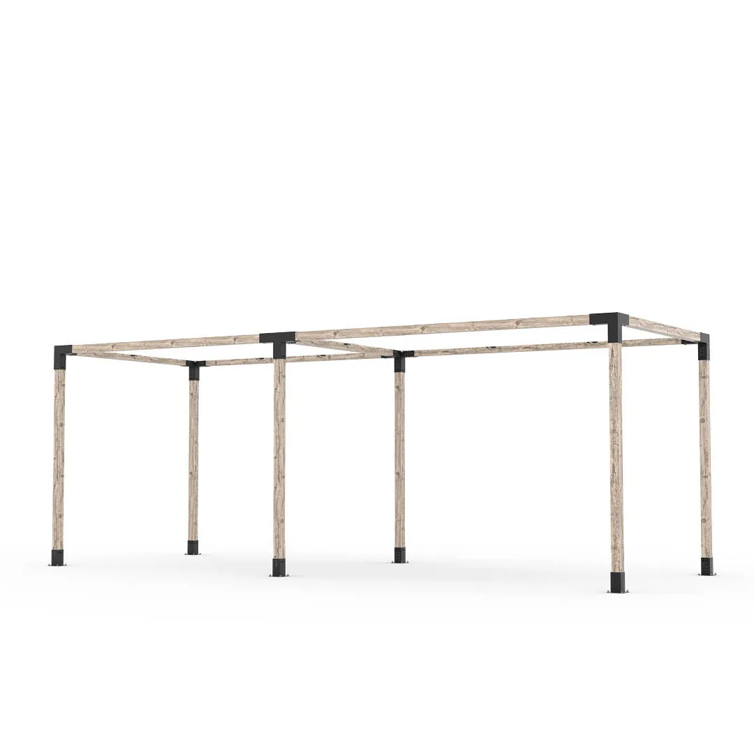 Double Pergola Kit with 2 SHADE SAILS for 4x4 Wood Posts
