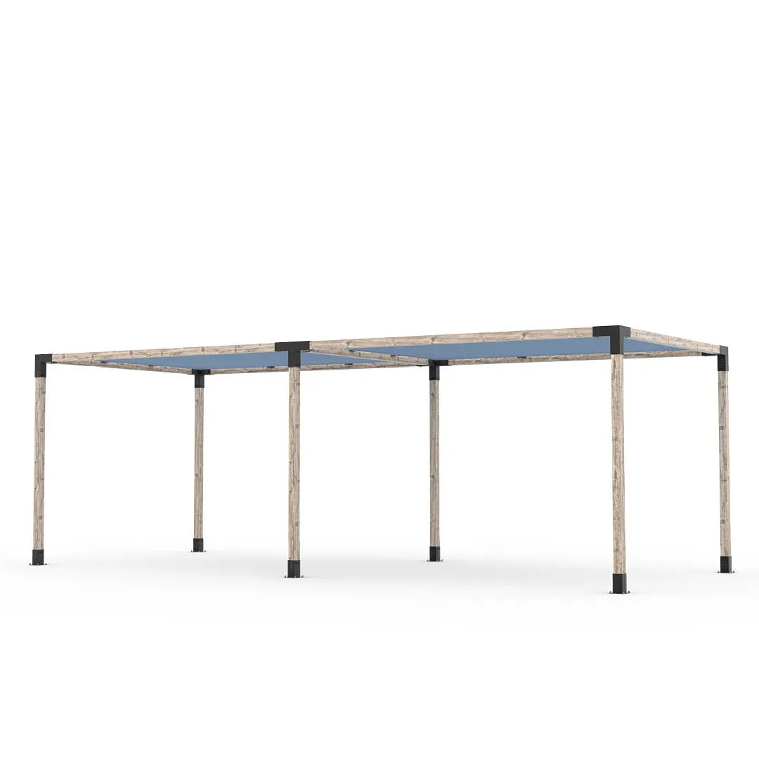 Double Pergola Kit with 2 SHADE SAILS for 4x4 Wood Posts