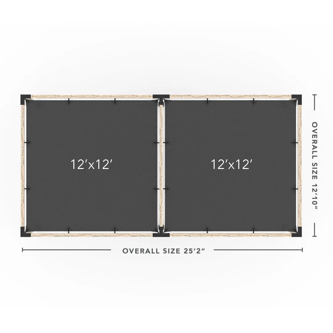 Double Pergola Kit with 2 SHADE SAILS for 4x4 Wood Posts